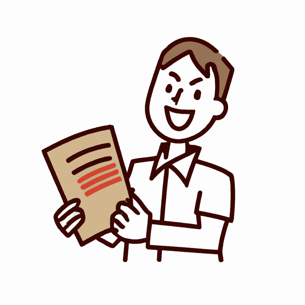 Person holding legal documents, smiling