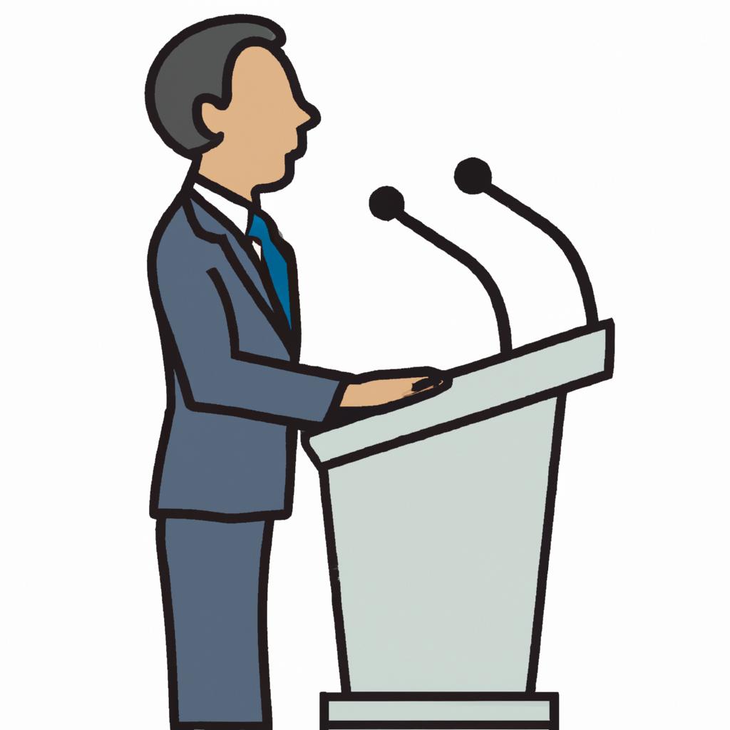 Person speaking at a podium